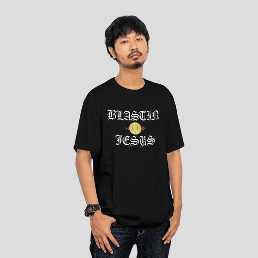 Blastin Jesus T-Shirt - Black w/Mic